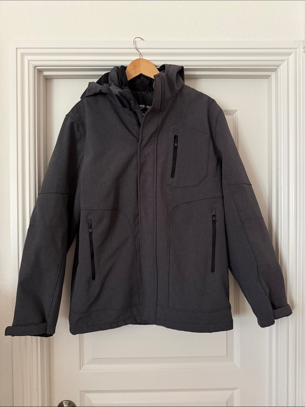 Men's Hooded Rain/Snow Jacket - Charcoal Gray